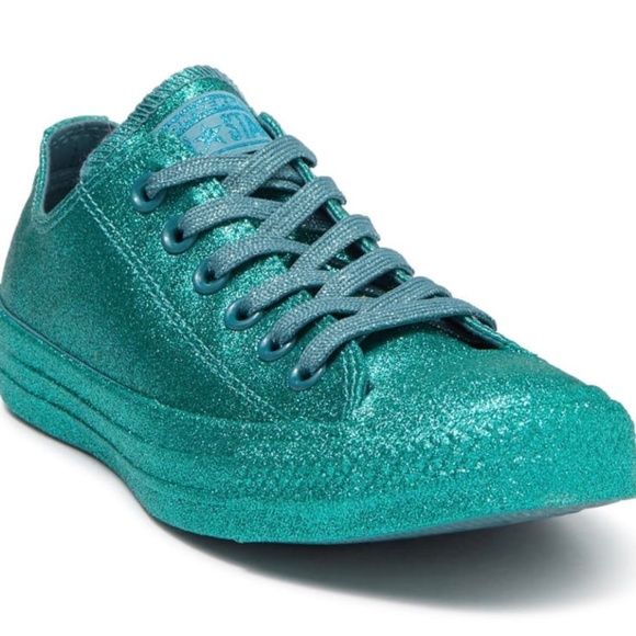 NWT Converse CTAS Brittany Blue Green Glitter - Picture 1 of 9
